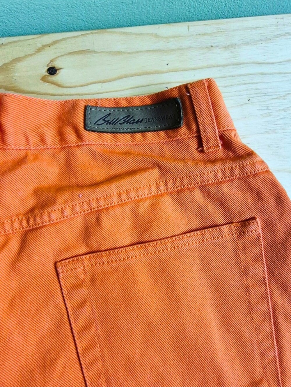 bebe Bright Orange Denim Shorts - Picture 6 of 7
